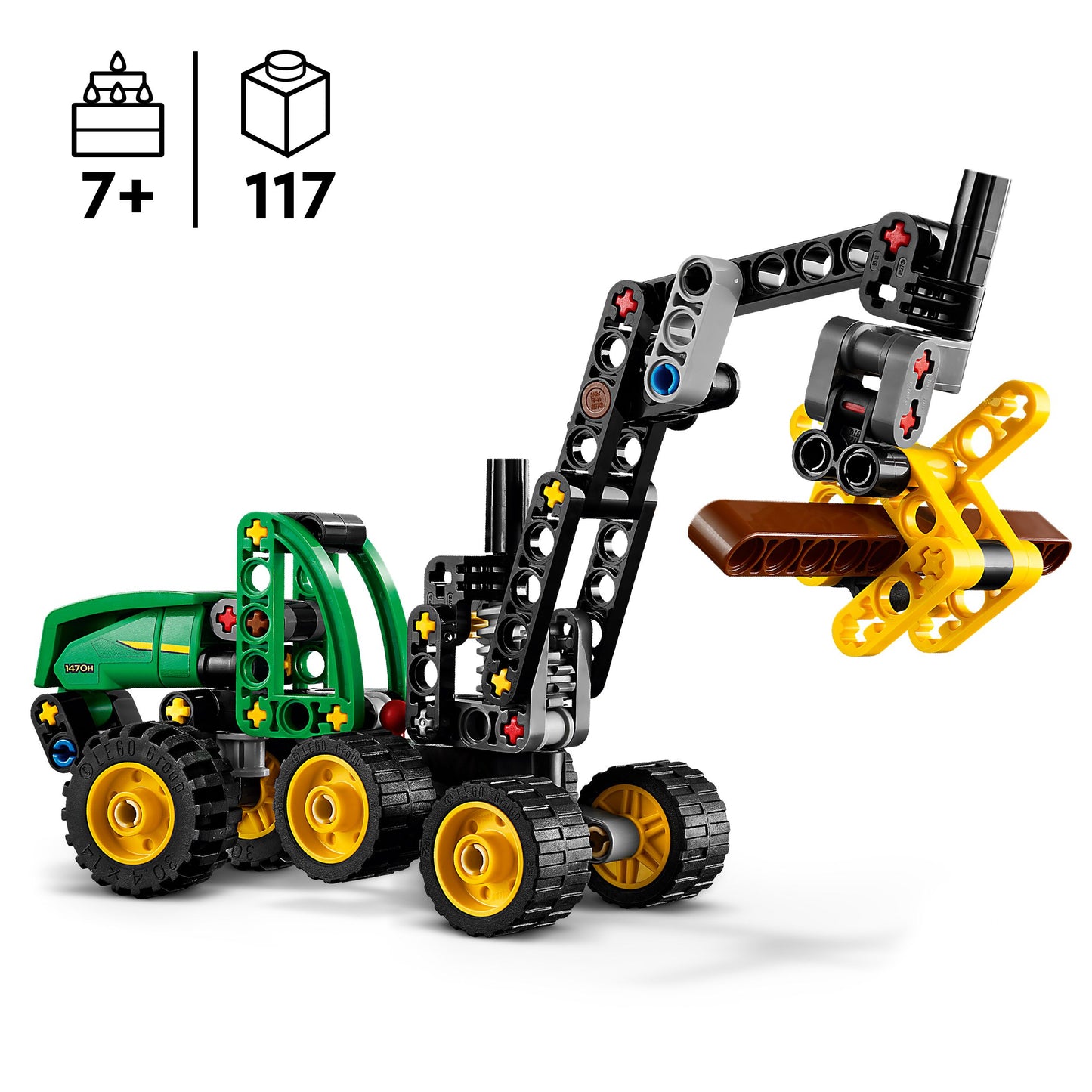 LEGO® Technic John Deere 1470H Houtoogstmachine - Werkende Klauw en Boomstam - Modelbouwspeelgoed - 42218