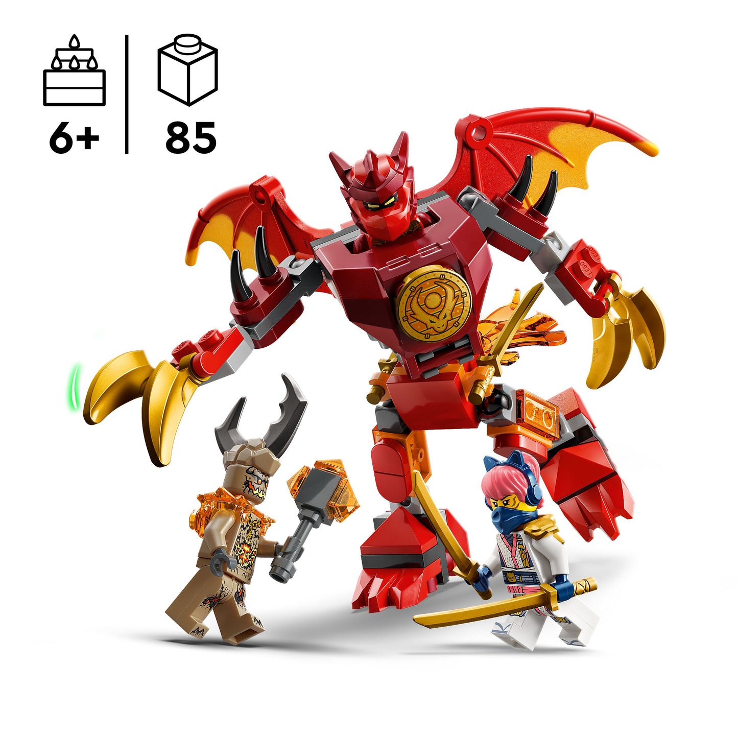 LEGO® NINJAGO® Kai's Drakenmecha Strijdpakket - Mechaspeelgoed - Speelset met 3 Minifiguren - 71851