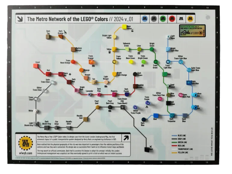 Metronetwerk van LEGO-kleuren