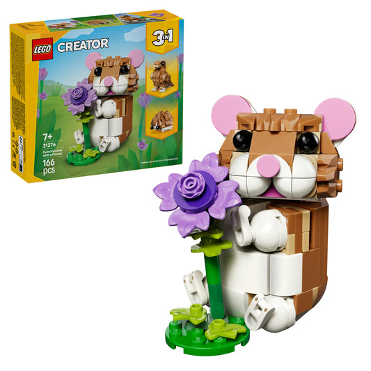 LEGO® Creator 3in1 Schattige Hamster met Bloem - Bouw Om tot een Egel of Arend - 31376