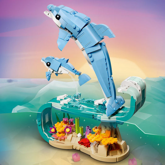 LEGO® Creator 3in1 Zeedieren: Prachtige Dolfijnen - Bouw Om tot een Zeepaardje of Krab - 31385
