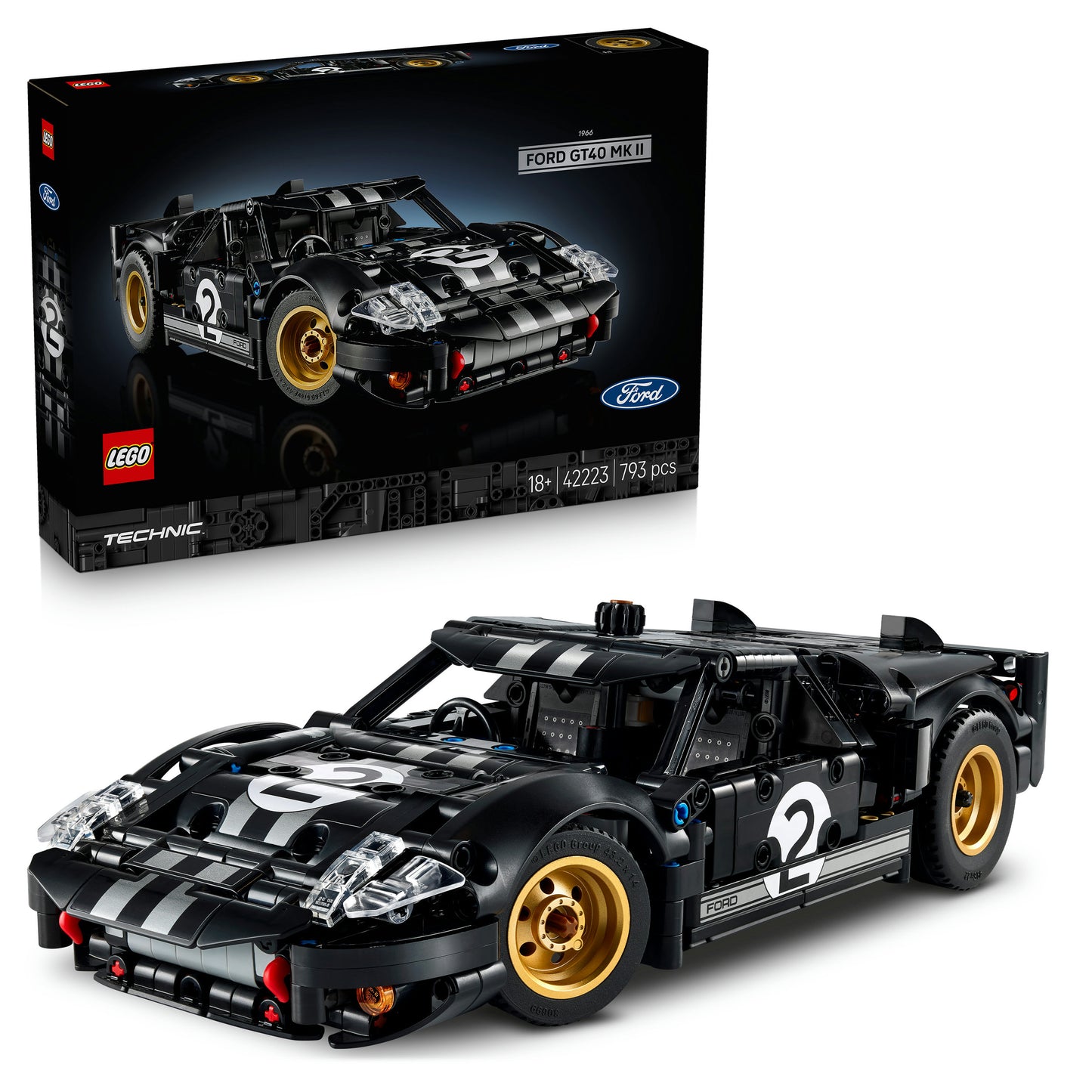 LEGO Technic 1966 Ford GT40 MKII Racewagen Vintage Auto Bouwpakket voor Volwassenen 42223