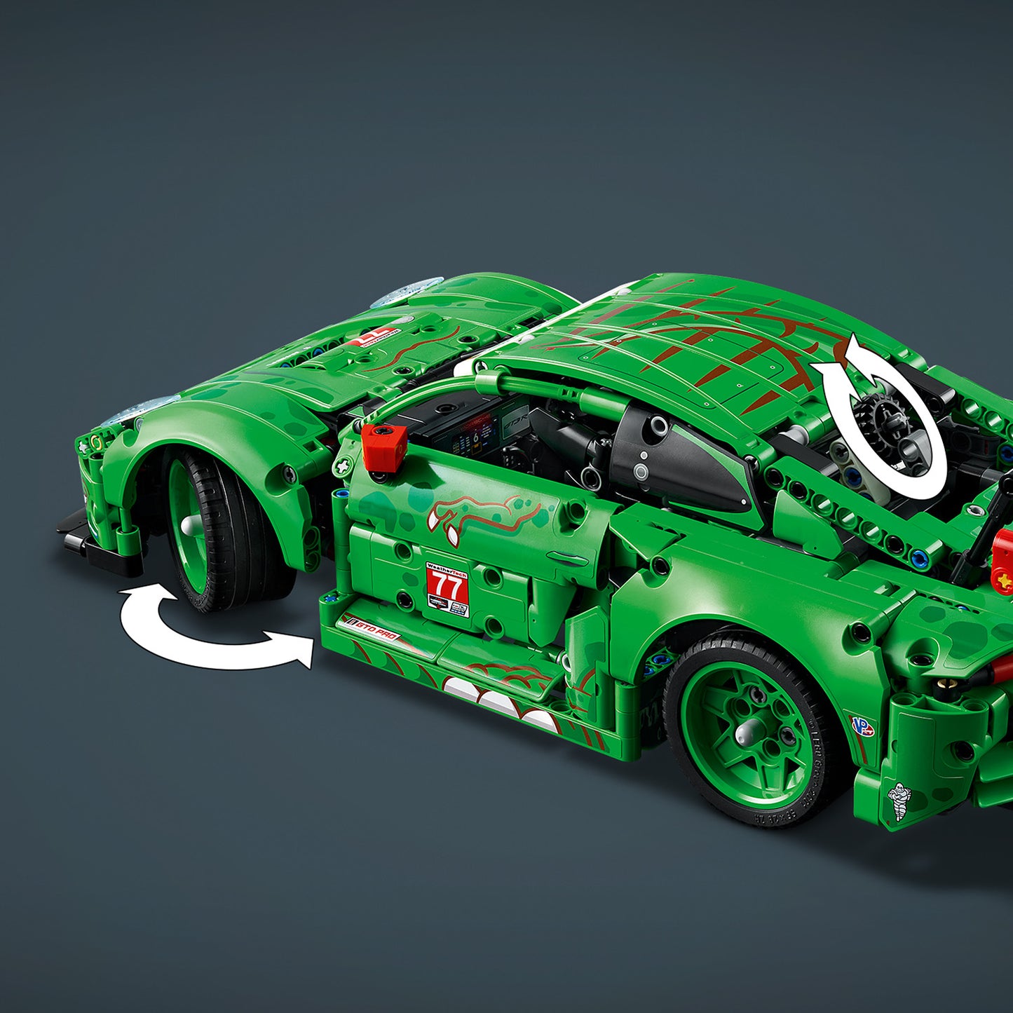 LEGO Technic Porsche 911 GT3 R REXY AO Racing Auto Bouwpakket met speelgoed voor Kinderen 42224