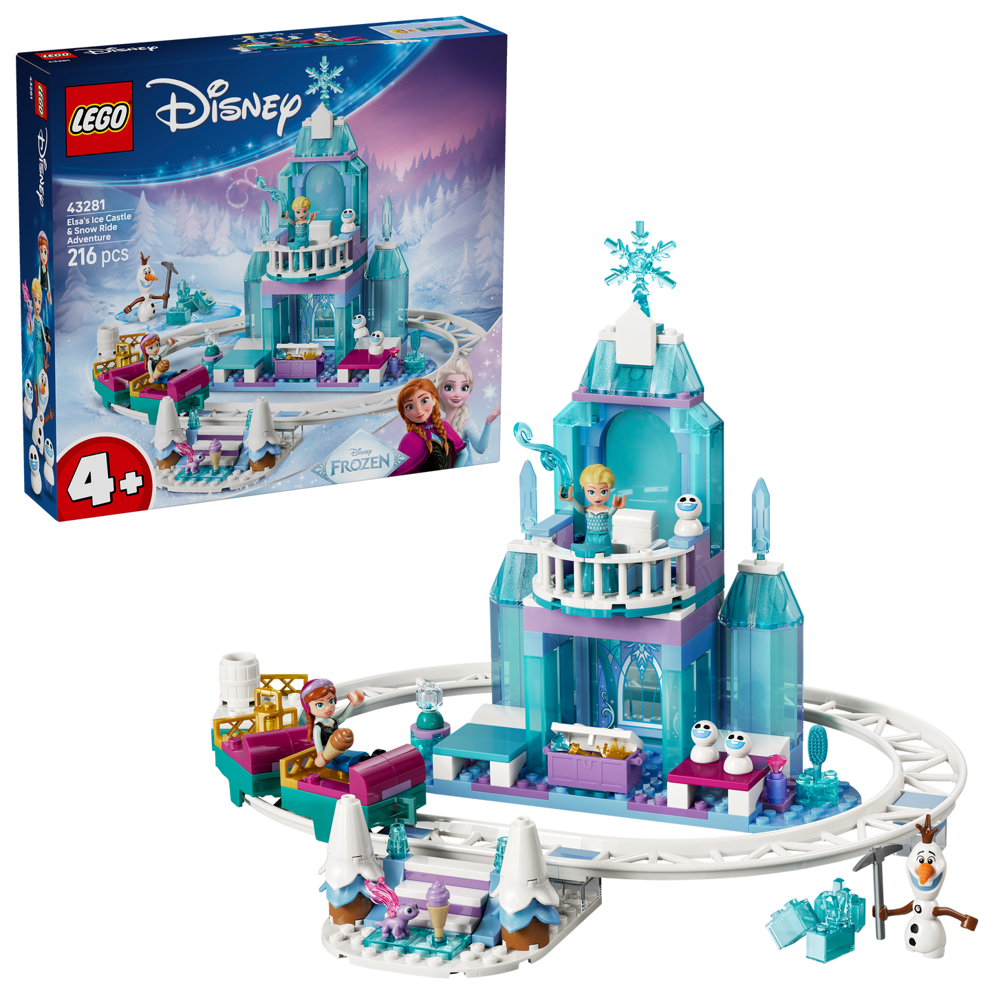 LEGO® ǀ Disney Frozen Elsa's IJskasteel en Sneeuwrit - Bouwset voor Kinderen Vanaf 4 Jaar - 43281