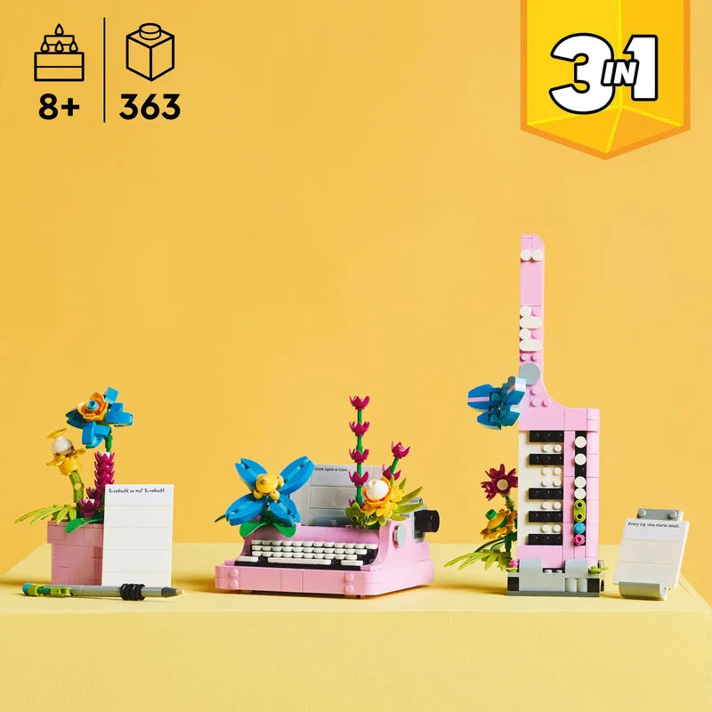 LEGO Typemachine met bloemen 31169 Creator 3-in-1