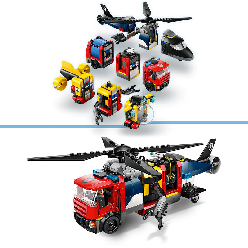 LEGO Helikopter, brandweerwagen en Onderzeeer 60462 City