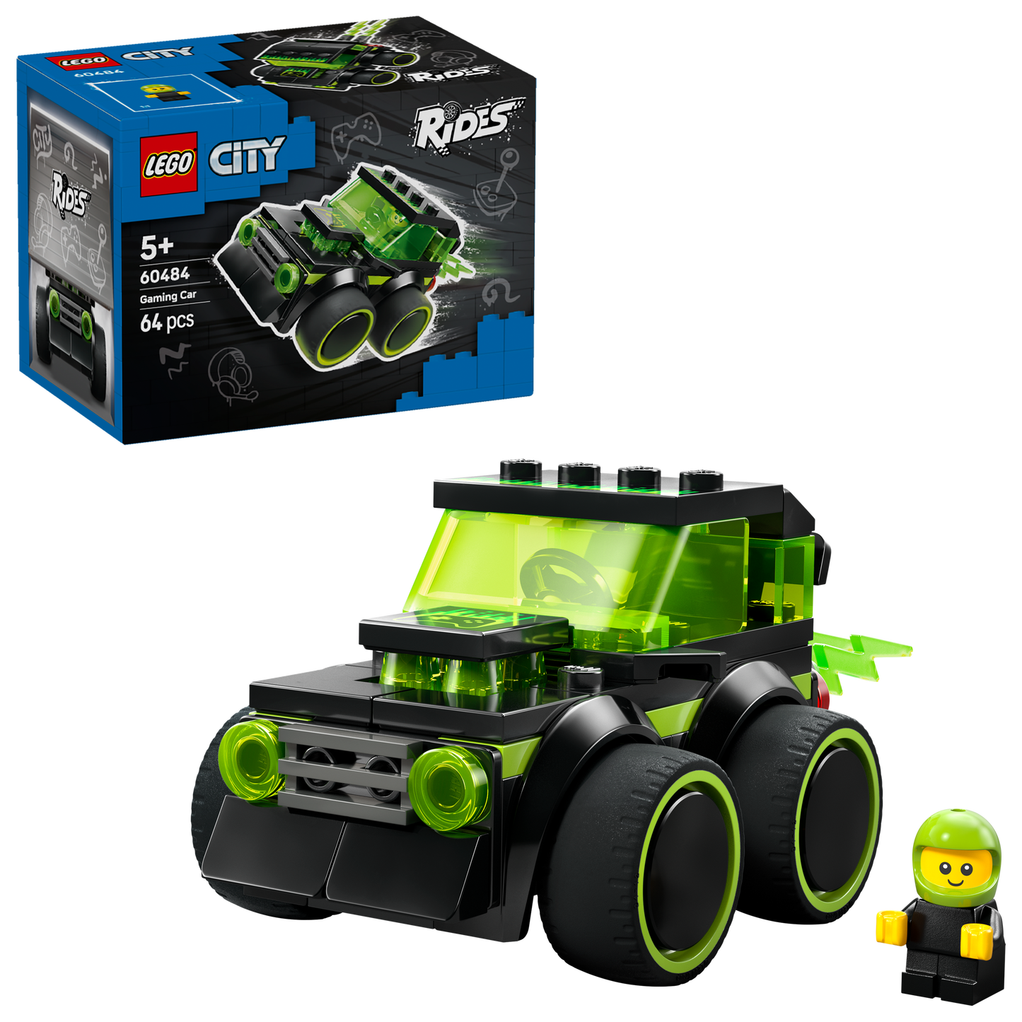 LEGO® City Voertuigen – Gaming Raceauto – Modelautoset – Racespeelgoed met Minifiguur van Coureur – 60484