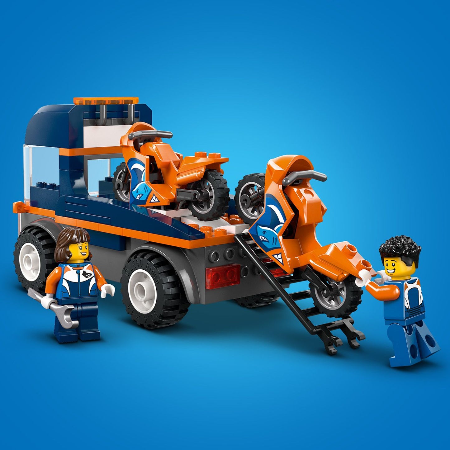 LEGO® City Transportwagen voor Motoren - Bouwset met Speelgoedvoertuig - Dieplader - 2 Minifiguren - 60491