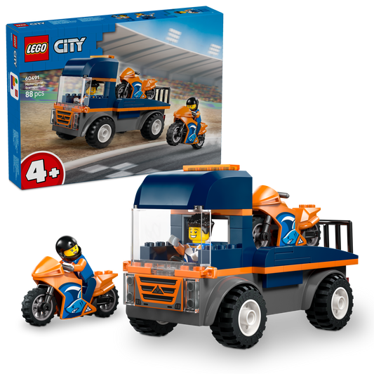 LEGO® City Transportwagen voor Motoren - Bouwset met Speelgoedvoertuig - 2 Minifiguren - 60491