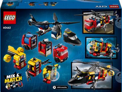 LEGO Helikopter, brandweerwagen en Onderzeeer 60462 City