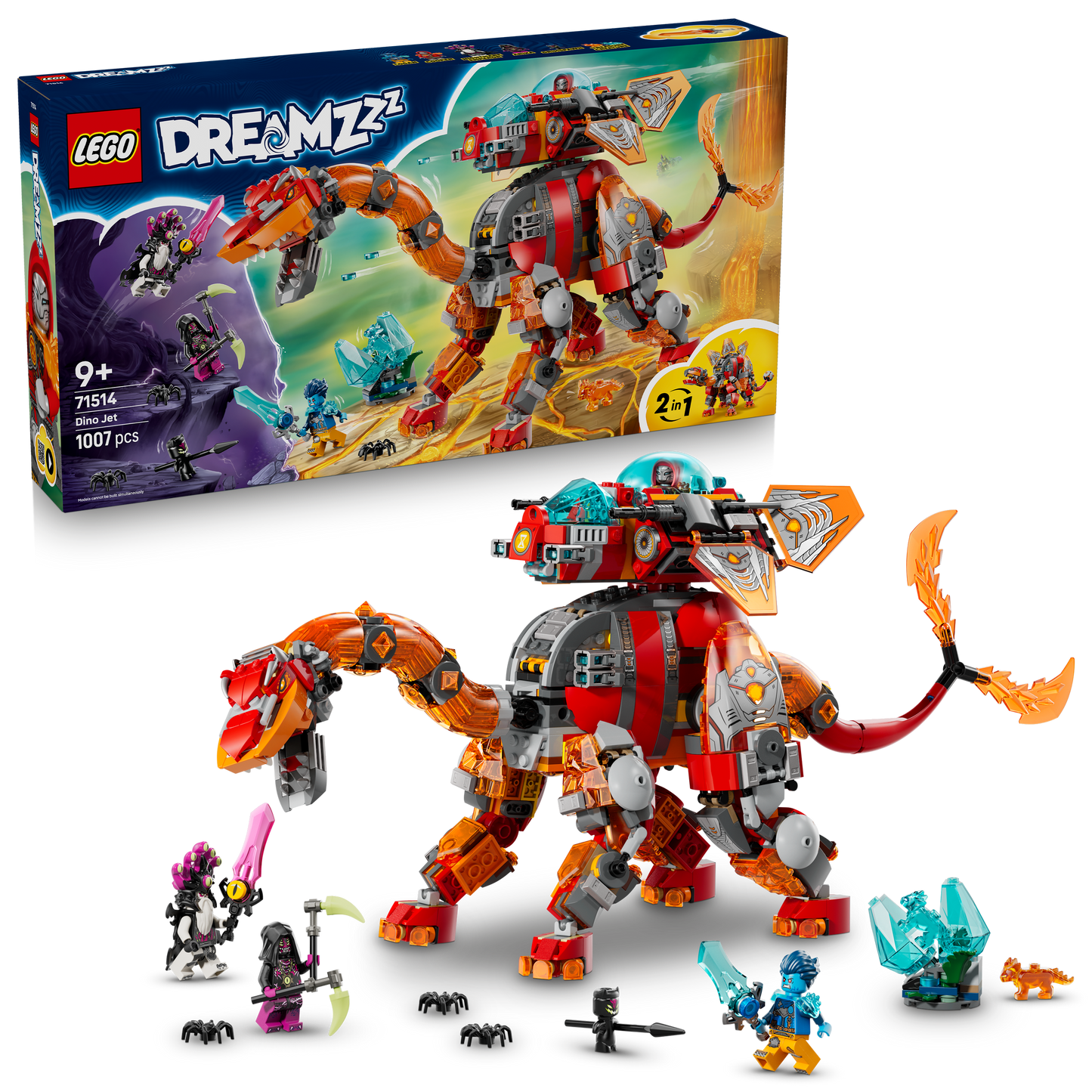 LEGO® DREAMZzz™ Dinoruimteschip Dinosaurusbouwset - 2 Bouwmogelijkheden en 4 Minifiguren - 71514