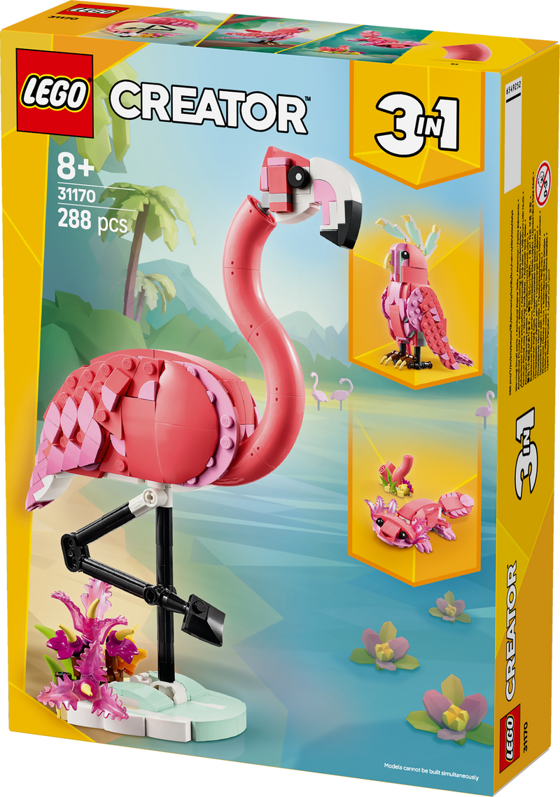 LEGO Wilde dieren Roze Flamingo 31170 Creator (Pre-Order: maart 2025)