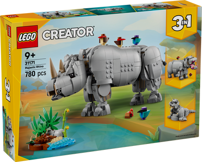 LEGO Wilde dieren: machtige neushoorn met vogels 31171 Creator