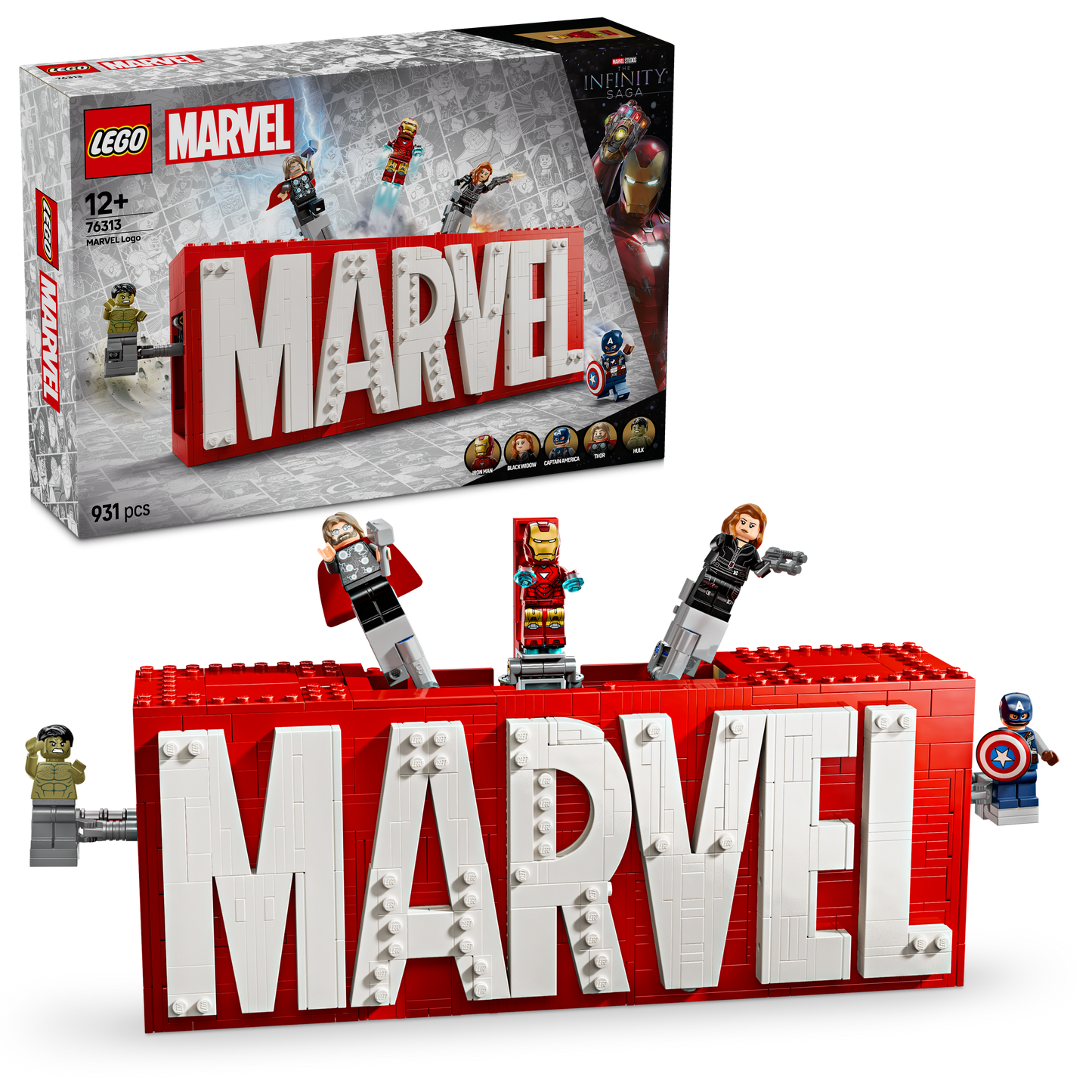 LEGO Marvel Logo and Figures 76313 Superheroes (Pre-Order: January 2025)