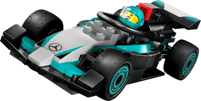 LEGO Pitbox met Mercedes AMG en Alpine F1 auto's 60444 City