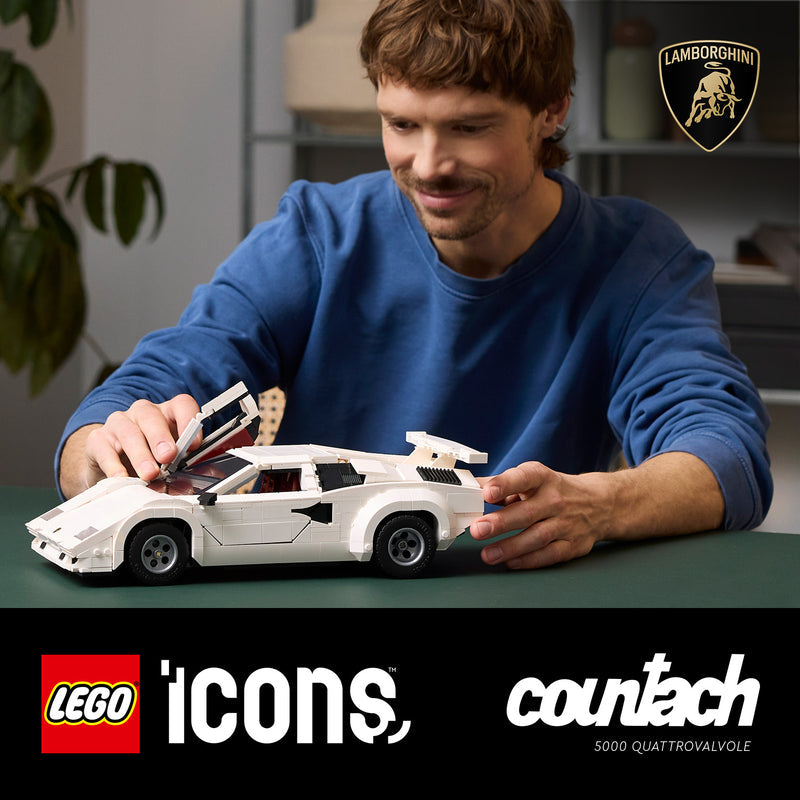 LEGO white Lamborghini Countach 5000 Quattrovalvole 10337 Icons (Pre-Order: 1-2025)