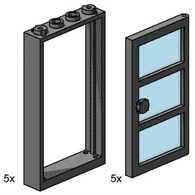 LEGO 1x4x6 Black Door and Frames with Transparent Blue Panes 3449 Bulk Bricks LEGO Bulk Bricks @ 2TTOYS LEGO €. 7.49