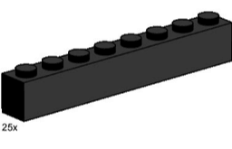 LEGO 1x8 Black Bricks 3478 Bulk Bricks LEGO Bulk Bricks @ 2TTOYS LEGO €. 6.00