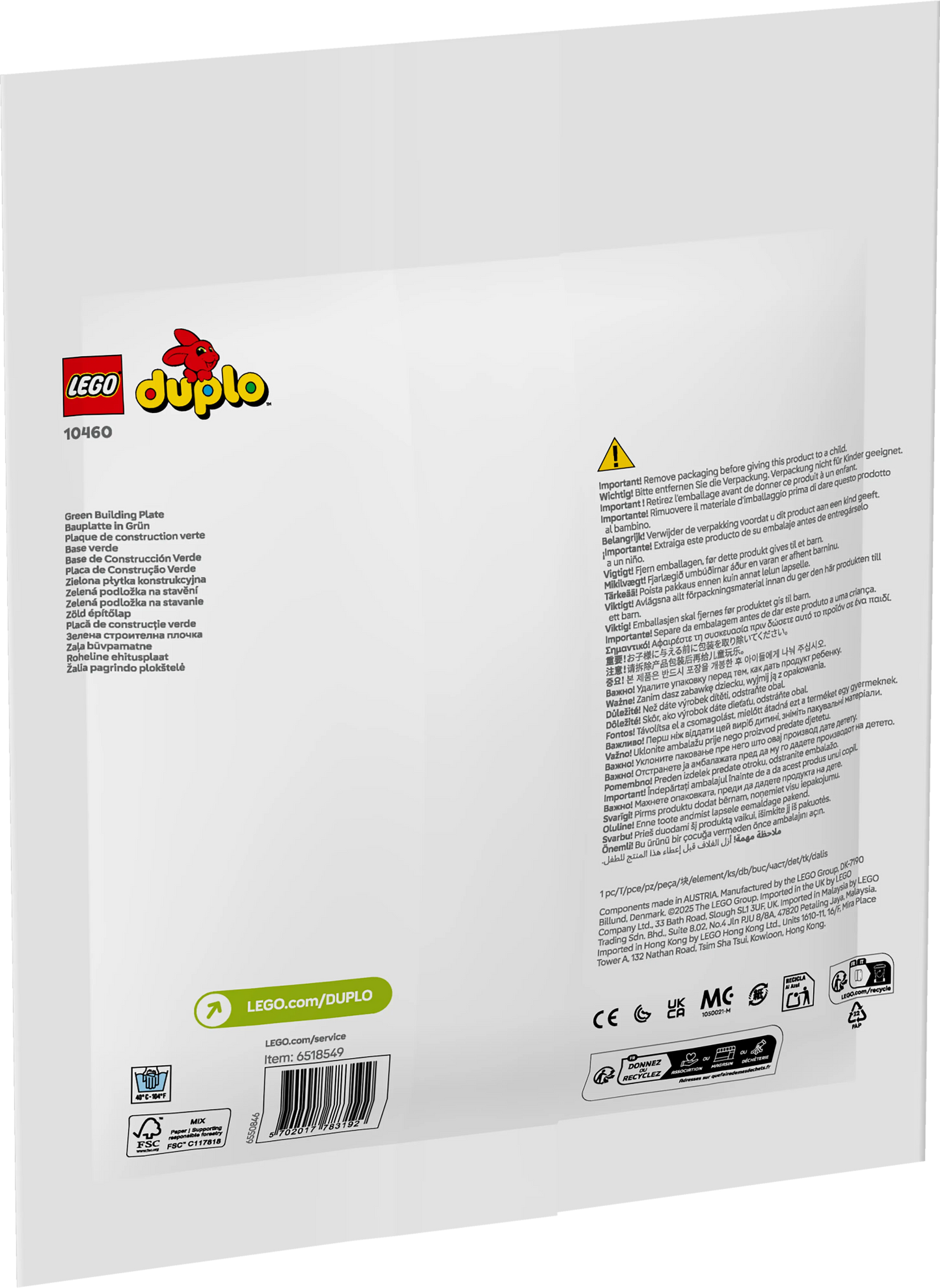 LEGO Groene bouwplaat 10460 DUPLO @ 2TTOYS | Official LEGO shop😊🥰 2TTOYS €. 10.99