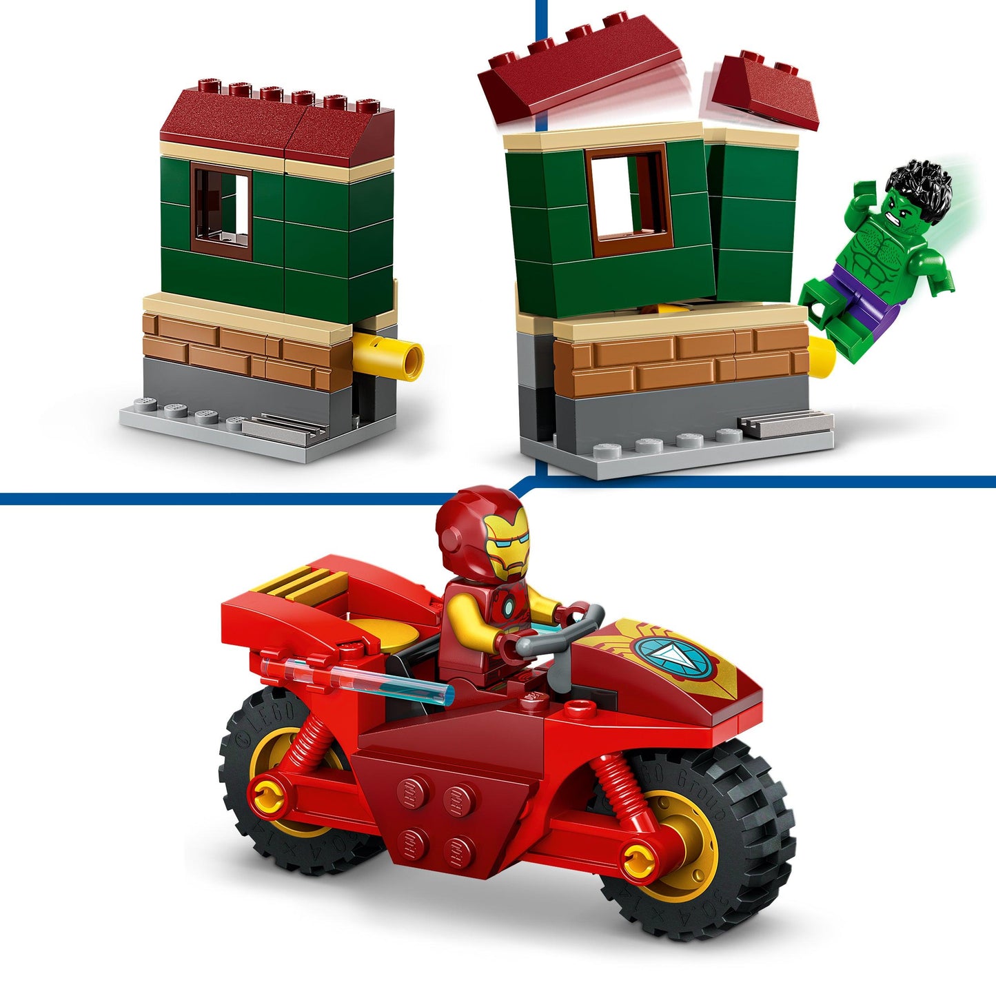 LEGO Iron Man with Bike and The Hulk 76287 Superheroes SUPERHEROES @ 2TTOYS | Official LEGO shop😊🥰 LEGO €. 12.99