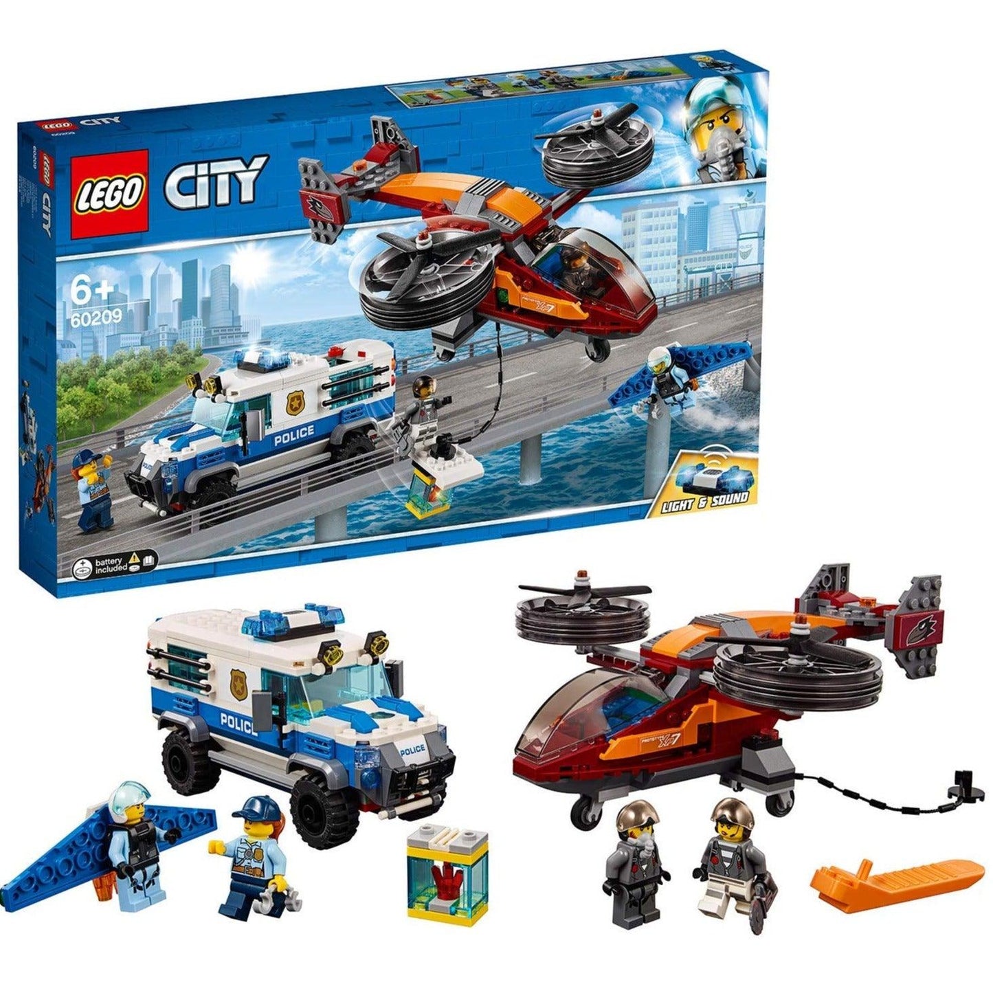 LEGO Lucht politie diamantroof met helikopter 60209 City LEGO CITY POLITIE @ 2TTOYS | Official LEGO shop😊🥰 LEGO €. 44.99