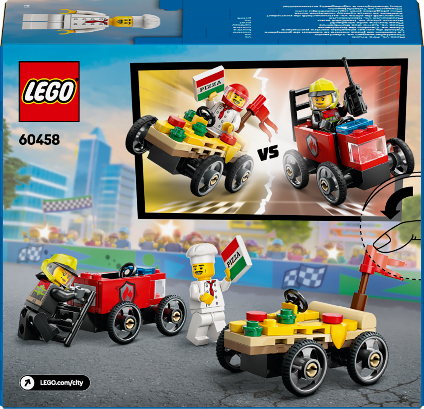 LEGO Raceauto pakket: pizzabestelwagen vs Brandweerwagen 60458 City (Pre-Order: januari 2025) LEGO CITY @ 2TTOYS | Official LEGO shop😊🥰 LEGO €. 8.49