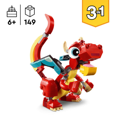 LEGO Rode Draak 31145 Creator 3 in 1 LEGO CREATOR 3 IN 1 @ 2TTOYS LEGO €. 8.49